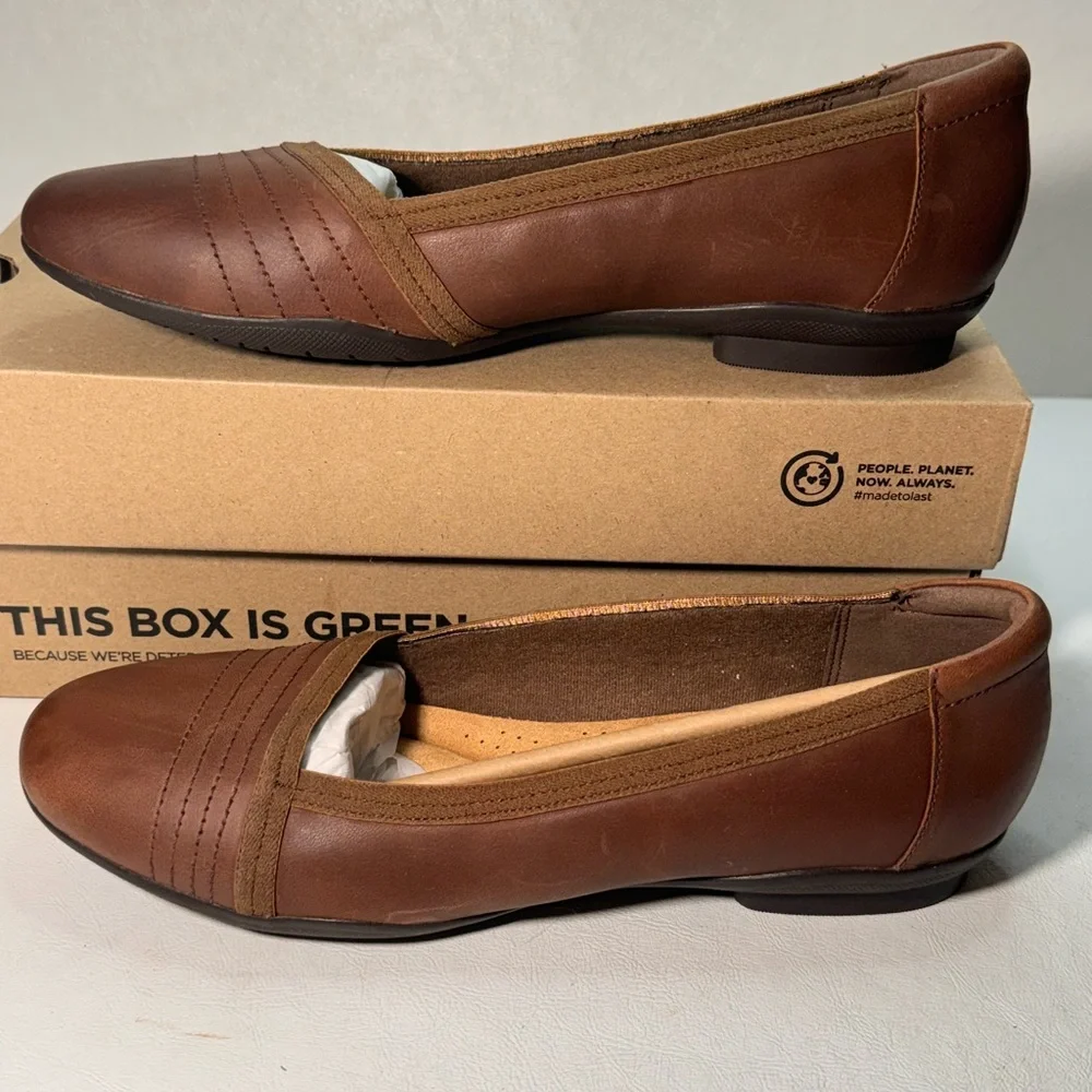 Clarks Collection Leather Ballet Flats - Sara Erin casual classic comfy vacation